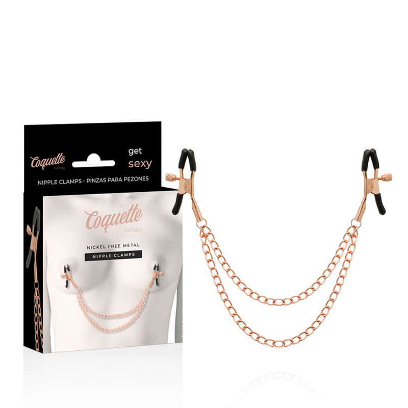 COQUETTE CHIC DESIRE - High quality metal nipple clamps with chain