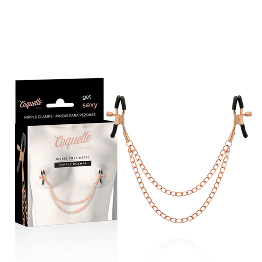 COQUETTE CHIC DESIRE - High quality metal nipple clamps with chain