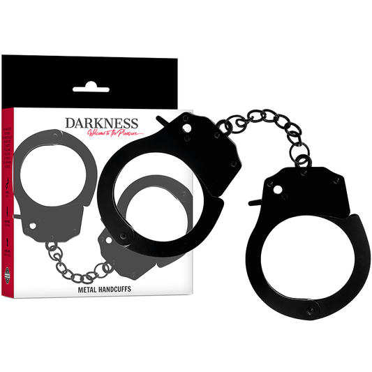 DARKNESS - Black metal handcuffs