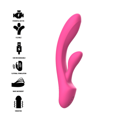 INTENSE - LUIGI pink liquid silicone G-spot vibrator with clitoral stimulator