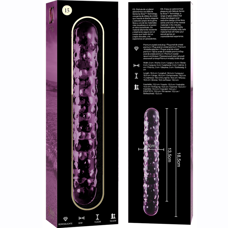 NEBULA SERIES BY IBIZA - Dildo made of borosilk glass (18.5 cm -O- 3 cm)