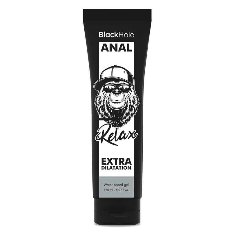 anālais lubrikants, ūdens bāzes gels, anālais relaksants, Black Hole Anal Relax, anālais gels, relaksējošs lubrikants, paplašinošs efekts, drošs ar prezervatīviem, lubrikants 150 ml
