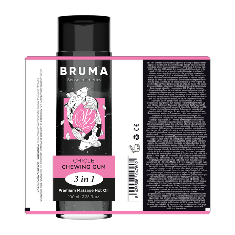 Warming Massage Oil 3in1 with Chewing Gum Flavor (100 ml) – BRUMA Premium