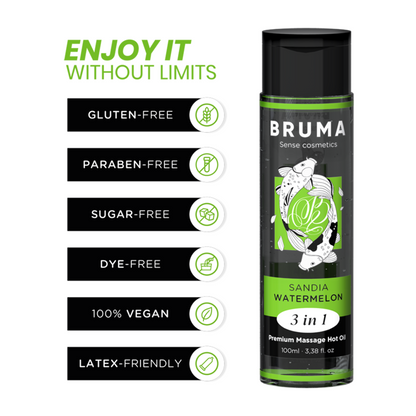 Warming Massage Oil 3in1 with Watermelon Flavor (100 ml) – BRUMA Premium