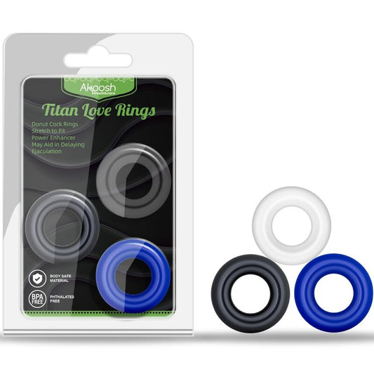 ARMONY TITAN LOVE - set of thick erection rings (3 pcs.)