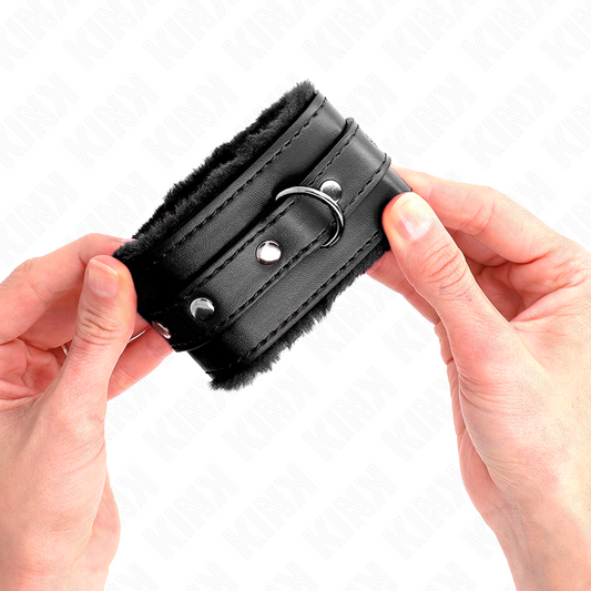 KINK - Faux fur lined wrist straps (adjustable 17-29 cm x 6 cm)