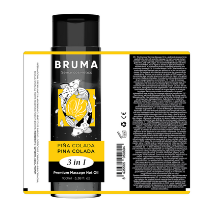 Warming massage oil 3in1 with pina colada (100 ml) – BRUMA Premium