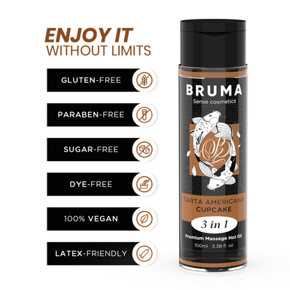 Warming massage oil 3in1 with muffin flavor (100 ml) – BRUMA Premium