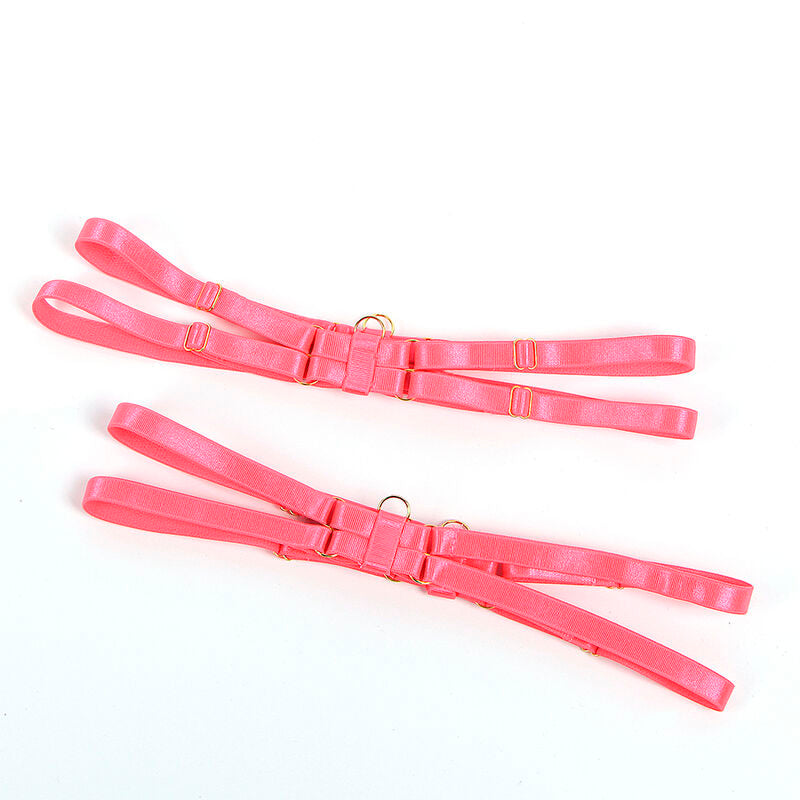 SUBBLIME 955298 bra set with neck strap and leg accessories, fluorescent pink (S/M)