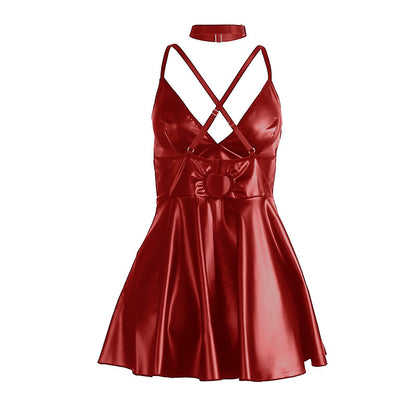 SUBBLIME - Платье цвета бургунди с аксессуаром на шею (S/M)