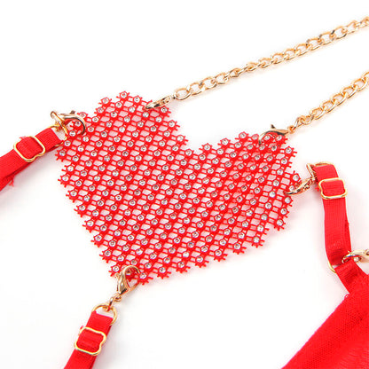 SUBBLIME red set with heart-shaped bra and panties - red (S/M)