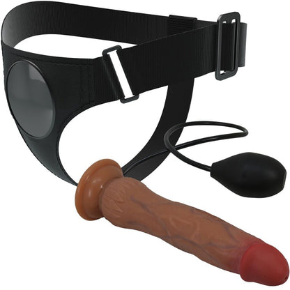 PRETTY LOVE - KYTON Universālas strap-on biksītes ar squirt dildo (19 cm)