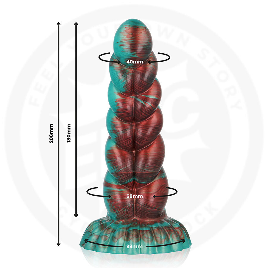 EPIC CYBERSILICOCK – Zirion "Fire" silicone dildo with suction cup (20.6 cm)