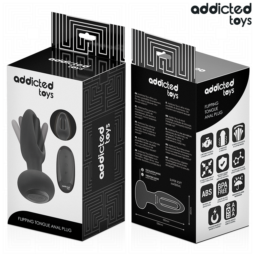 Анальный вибратор с вибрирующим язычком и пультом ДУ – ADDICTED TOYS