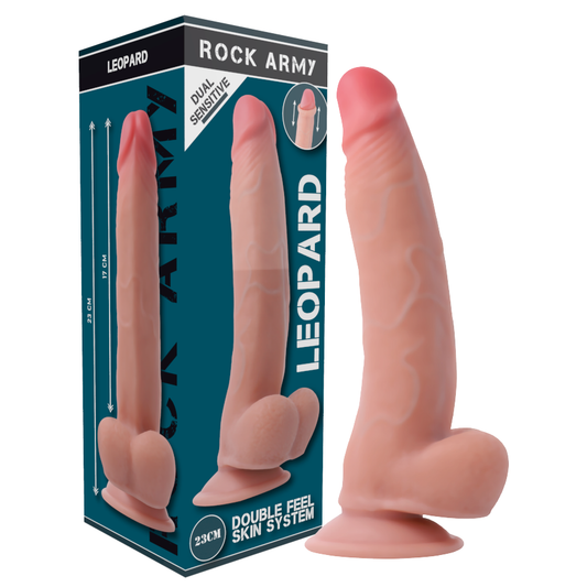ROCKARMY - PREMIUM dubultas ādas silikona dildo (23 cm)