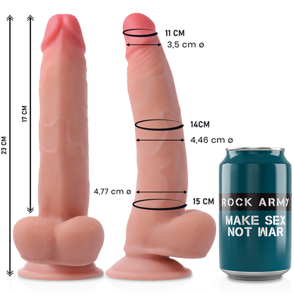 ROCKARMY - PREMIUM double skin silicone dildo (23 cm)