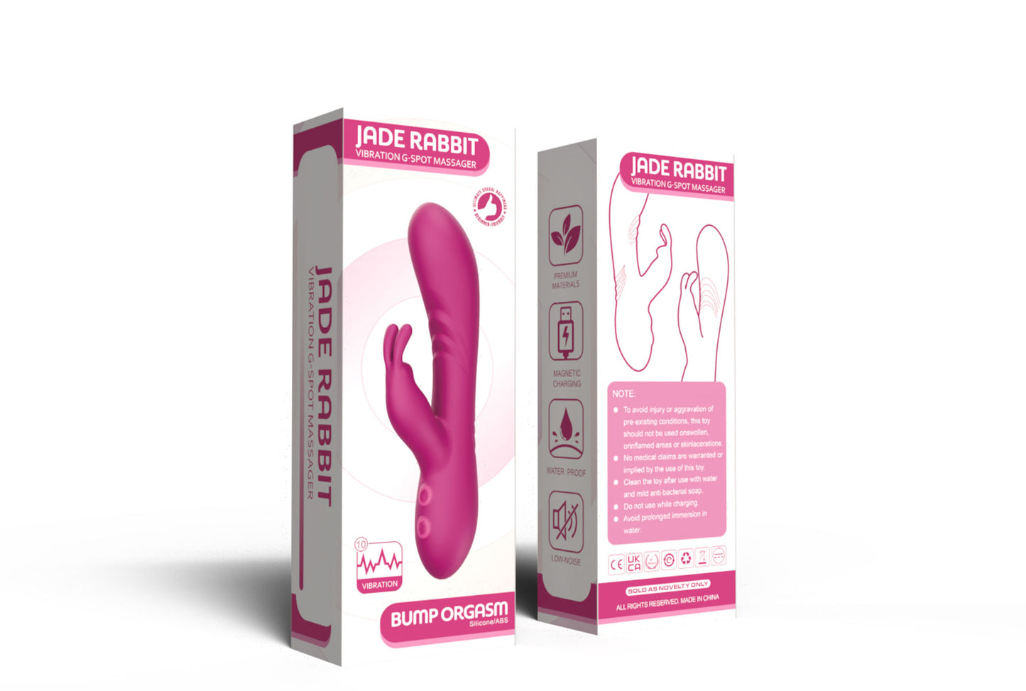 B Series Jade - Вибратор с клиторальным стимулятором, розовый