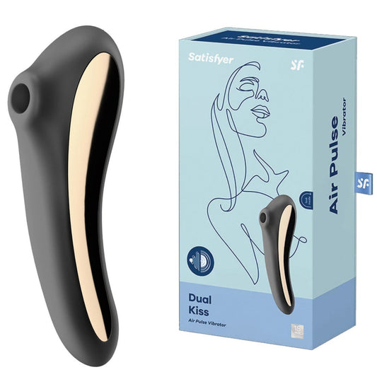 Premium klitora stimulators Satisfyer Dual Kiss melns